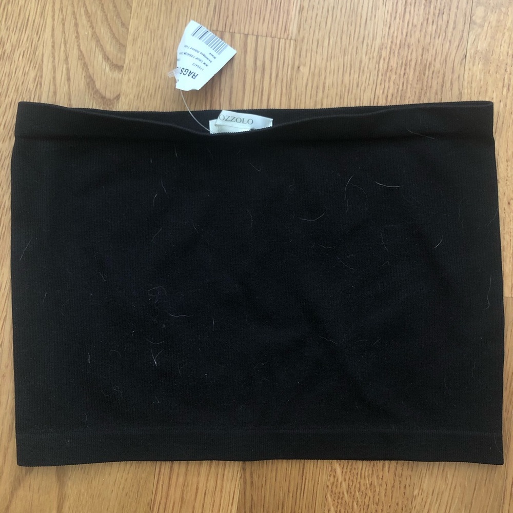 black robbed tube top